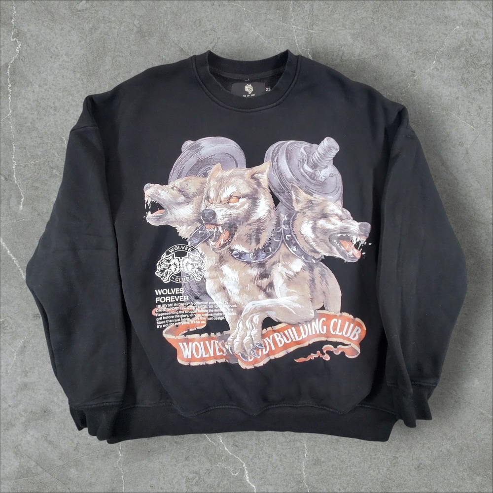 Darc Sport Sweatshirt Mens XL Black Wolves Bodybuilding Club Cerberus Limited